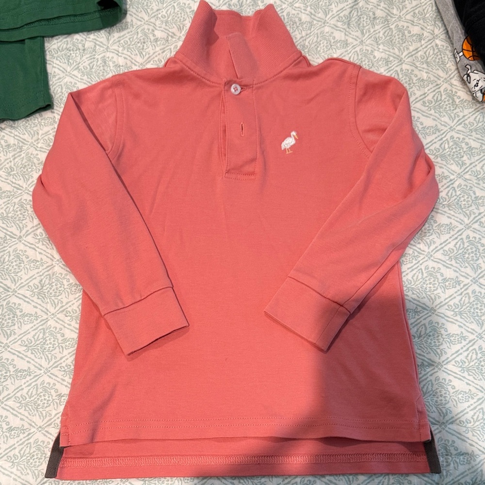The Beaufort Bonnet Company Coral Polo with Flamingo
